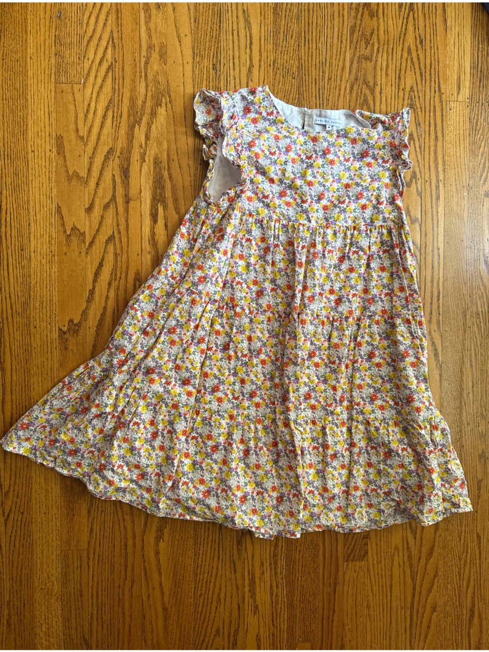 English Factory Floral Sundress in White, Red, Yellow, Purple